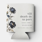 ゴシッエレガントク色ダークウォーターカラーブラックバラ結婚ズ 缶クーラー (裏面)