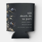 ゴシッエレガントク色ダークウォーターカラーブラックバラ結婚ズ 缶クーラー (正面)