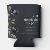 ゴシッエレガントク色ダークウォーターカラーブラックバラ結婚ズ 缶クーラー (裏面)