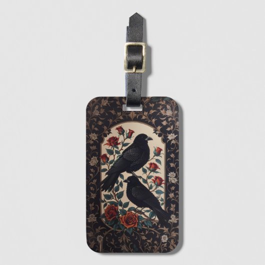 ゴシッエレガントク風のバラ ラゲッジタグ (正面縦)