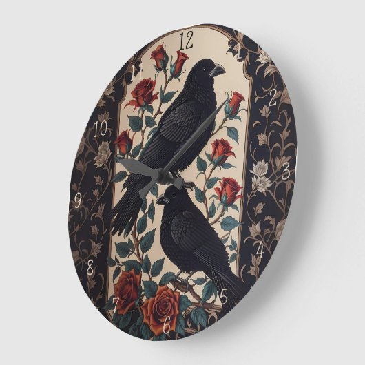 ゴシッエレガントク風のバラ ラージ壁時計 (傾斜)