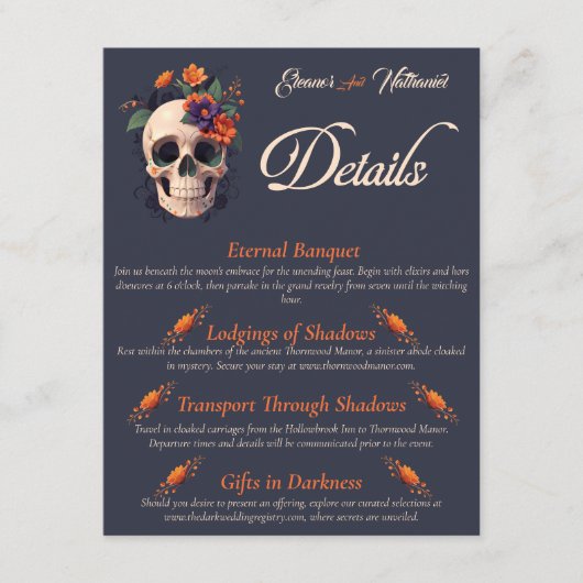 ゴシッエレガントク3DフローラスカルQRコード詳細 エンクロージャーカード (正面)