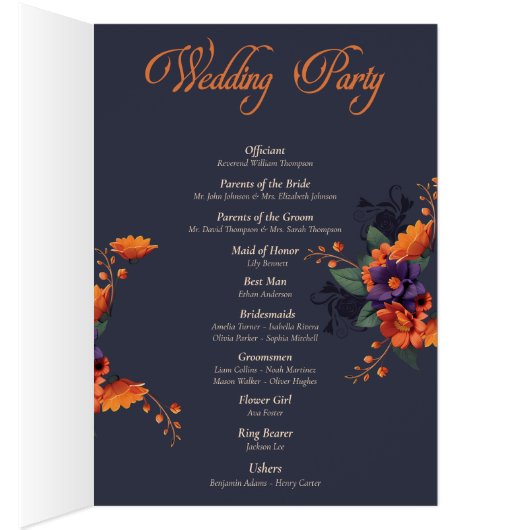 ゴシッエレガントク3Dフローラ完全結婚式 プログラム (内側 (右))