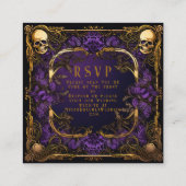 ゴシッエレガントクQRコードウェディングRSVP エンクロージャーカード (裏面)