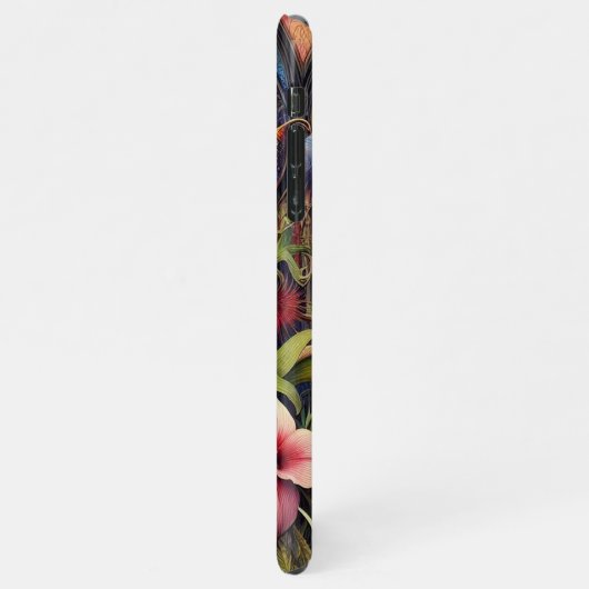 ゴシッカラフルクスタイルインスパイアファインアート植物学 iPhoneケース (左側)