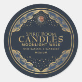 ゴシッカラフルクタロットムーン編集可能キャンドルラベル ラウンドシール (正面)