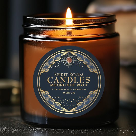 ゴシッカラフルクタロットムーン編集可能キャンドルラベル ラウンドシール