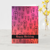 ゴシッカラフルクハッピーバースデー カード (黄色い花)