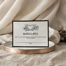 ゴシックおむつラッフルベビーシャワースカル&花 エンクロージャーカード