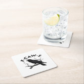 ゴシックおもしろいクロウF-Caw-Fユーモア必須クリエイティブ スクエアペーパーコースター (インサイチュ)