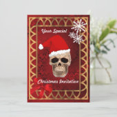ゴシックおもしろいサンタ，クリスマス 招待状 (スタンド正面)