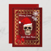ゴシックおもしろいスカルサンタ シーズンポストカード (正面/裏面)