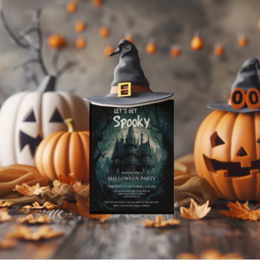 ゴシックお化け屋敷ハロウィンコスチュームパーティー 招待状