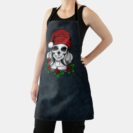 ゴシックお洒落サンタスカルクリスマス エプロン (インサイチュ)