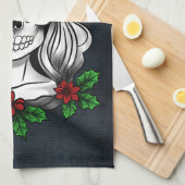 ゴシックお洒落サンタスカルクリスマス キッチンタオル (四つ折り)