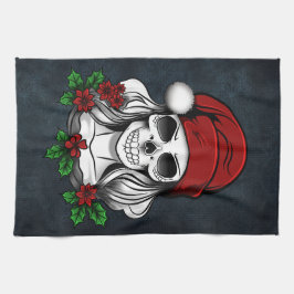 ゴシックお洒落サンタスカルクリスマス キッチンタオル
