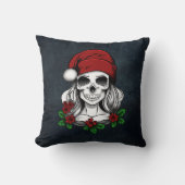 ゴシックお洒落サンタスカルクリスマス クッション (正面)