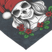 ゴシックお洒落サンタスカルクリスマス ショートテーブルランナー (コーナー)