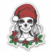 ゴシックお洒落サンタスカルクリスマス シール (正面)