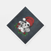 ゴシックお洒落サンタスカルクリスマス スタンダードランチョンナプキン (角)