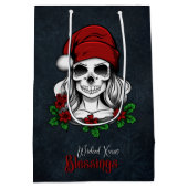 ゴシックお洒落サンタスカルクリスマス ミディアムペーパーバッグ (裏面)