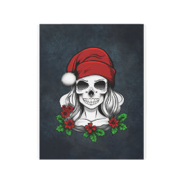 ゴシックお洒落サンタスカルクリスマス メタルプリント