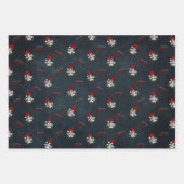 ゴシックお洒落サンタスカルクリスマス ラッピングペーパーシート (正面3)