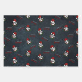 ゴシックお洒落サンタスカルクリスマス ラッピングペーパーシート (正面2)