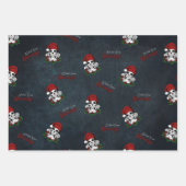 ゴシックお洒落サンタスカルクリスマス ラッピングペーパーシート (正面)