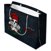 ゴシックお洒落サンタスカルクリスマス ラージペーパーバッグ (裏面アングル)