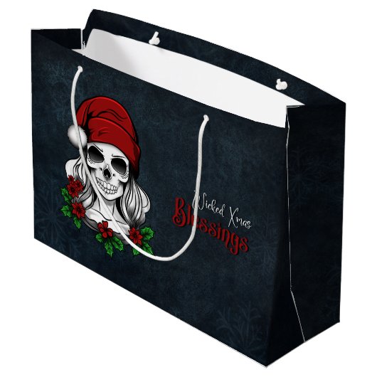 ゴシックお洒落サンタスカルクリスマス ラージペーパーバッグ (裏面アングル)