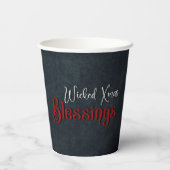 ゴシックお洒落サンタスカルクリスマス 紙コップ (裏面)