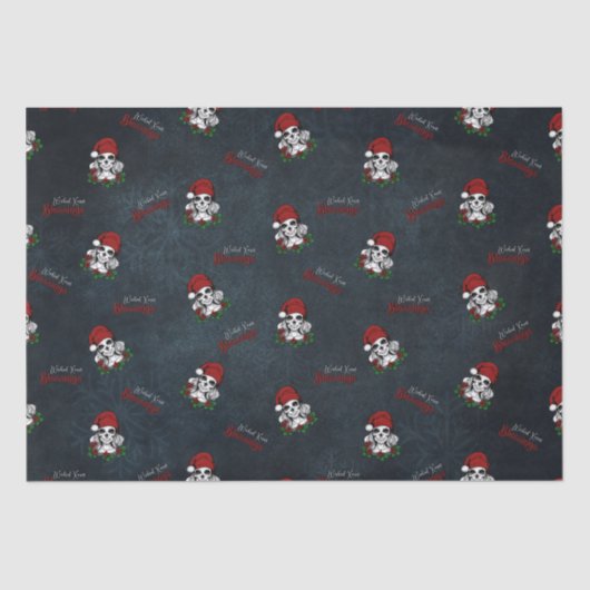 ゴシックお洒落サンタスカルクリスマス 薄葉紙 (正面)