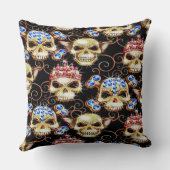 ゴシックきらきら光るジュエルスカル装飾用クッション クッション (裏面)