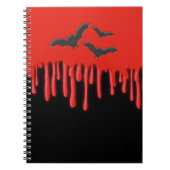 ゴシックこうもりと赤い滴下の血ハロウィーン ノートブック (正面)