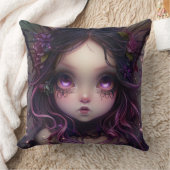 ゴシックこうもりガールin紫 クッション (ブランケット)