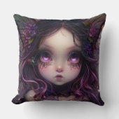 ゴシックこうもりガールin紫 クッション (正面)