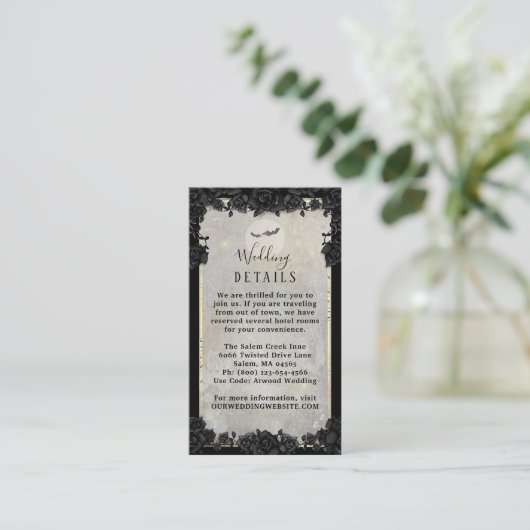 ゴシックこうもりズハロウィンエレガントウェディング詳細ズエンク エンクロージャーカード (スタンド正面)