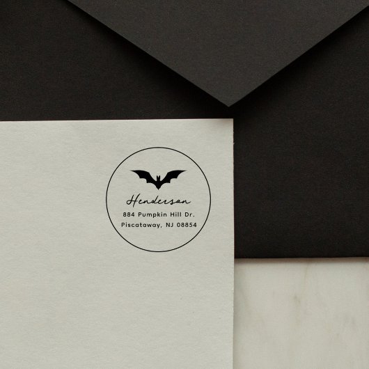 ゴシックこうもりハロウィンカスタム差出人住所 ラバースタンプ