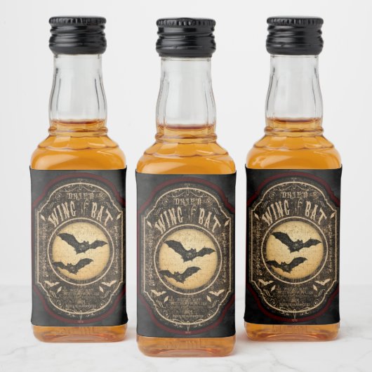 ゴシックこうもりハロウィーンの翼 リキュールボトルラベル (ボトル)