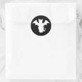 ゴシックこうもり猫シール ラウンドシール (バッグ)