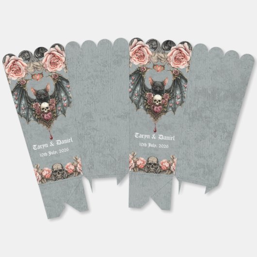 ゴシックこうもり結婚のポップコーン箱 フェイバーボックス (見開き)