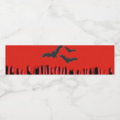 ゴシックこうもり&レッド・ドリップ血ハローウィンパーティ ペットボトルラベル (シングルラベル)