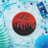 ゴシックこうもり&レッド・ドリップ血ハローウィンパーティ ペーパープレート (パーティー)