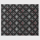 ゴシックでおどろおどろしいクリスマスの雪の結晶 ラッピングペーパー (フラット)