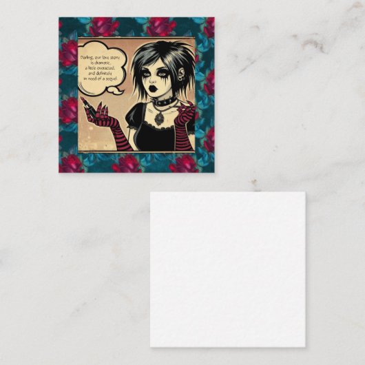 ゴシックでサシのあるバレンタインカードの引用付き ノートカード (正面/裏面)