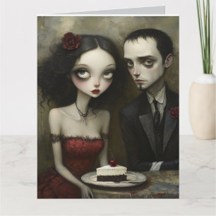 ゴシックで変わった結婚お祝いグリーティングカード カード