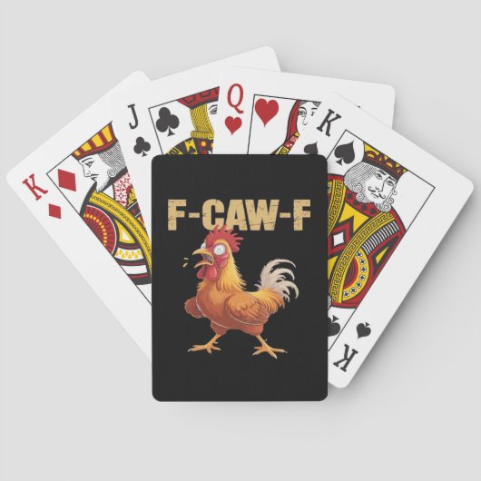 ゴシックなカラスのユーモア Funny F-Caw-F トランプ (裏面)