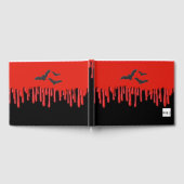 ゴシックなコウモリと赤い血の滴るハロウィン ゲストブック (全面)