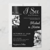 ゴシックなドクロの黒い結婚式 I See Wed People 招待状 (正面)
